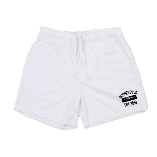 'Property Of' Mesh Shorts White