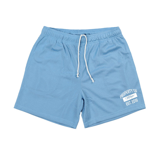 ‘Property Of’ Mesh Shorts Sky Blue
